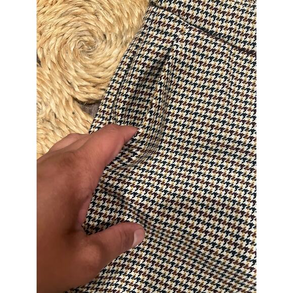 Women's checkered slim-fit work trousers High-waisted houndstooth dress pants 12 - Picture 7 of 8